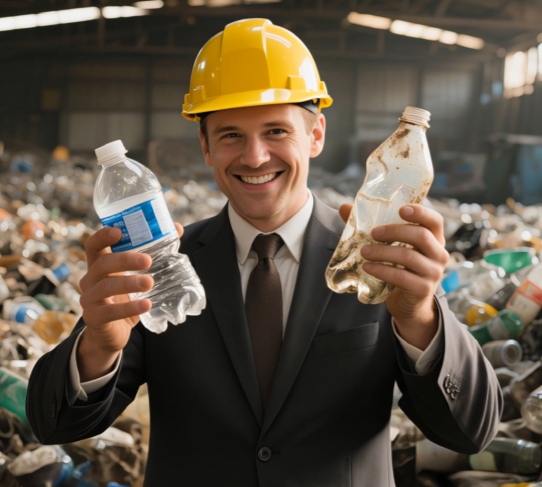 Sortieren ganzer Plastikflaschen